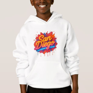 San Diego Neon Street Art - Färgfyllt Retro-skript T Shirt