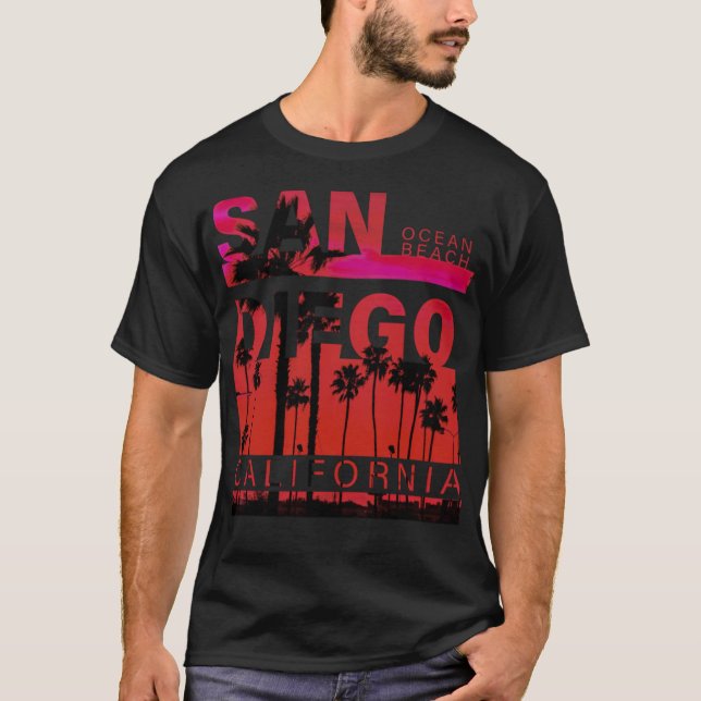 San Diego Ocean Beach-havssurfing  T Shirt (Framsida)