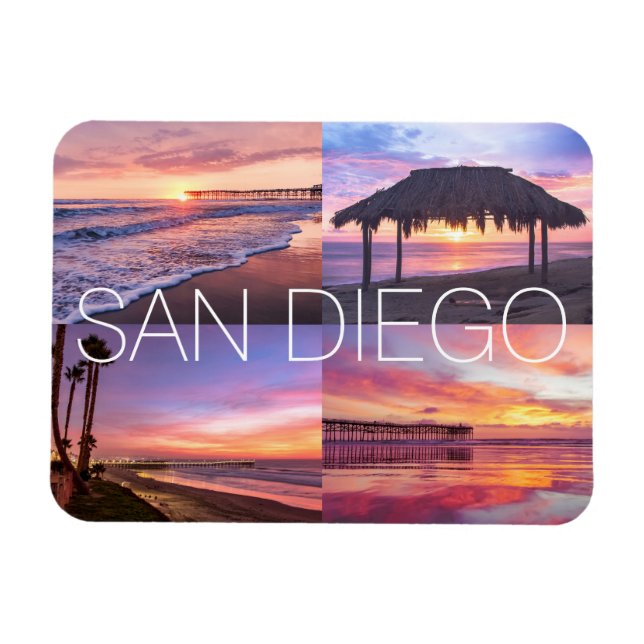 San Diego Pacific Beach Windansea Ocean Sunset Magnet (Horisontell)