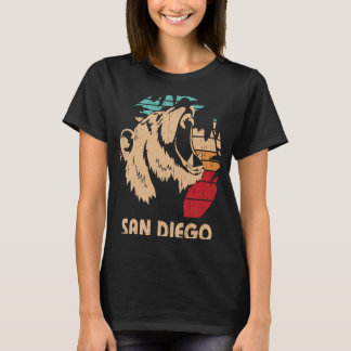 San Diego Retro Bear Roaring San Diego Kalifornien T Shirt