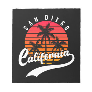 San Diego Retro Solnedgång Notepad Anteckningsblock