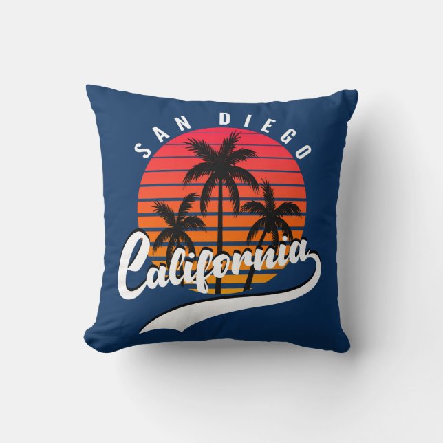 San Diego Retro Solnedgångskastkudde Kudde (Framsida)