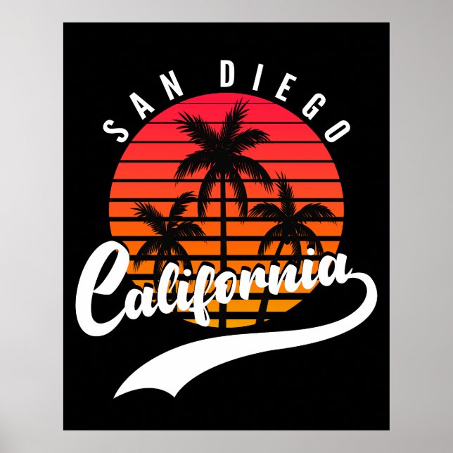 San Diego Retro Sunset Poster (Framsidan)