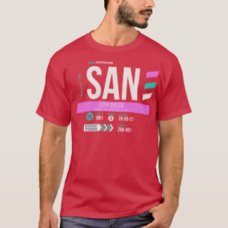 San Diego SAN-flygplatskod Märkre 1 T Shirt