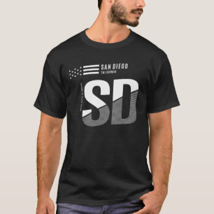 San Diego SD Classic Modern Stil California State T Shirt
