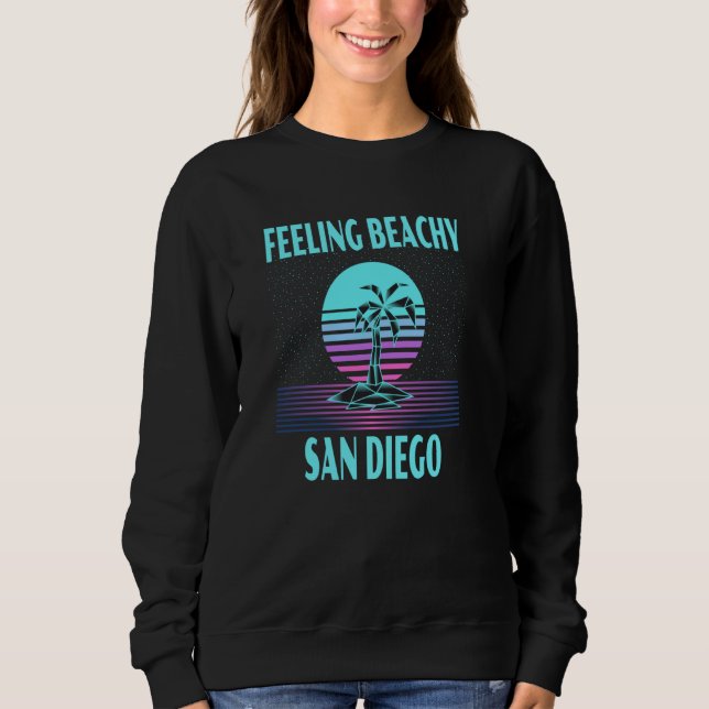 San Diego Semester  Cool Palmträd T Shirt (Framsida)
