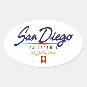 San Diego skrivar Ovalt Klistermärke