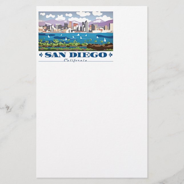 San Diego Skyline Brevpapper (Framsida)