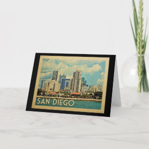 San Diego Skyline California Vintage resor Kort