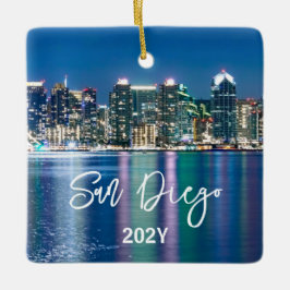 San Diego Skyline Ceramic Ornament