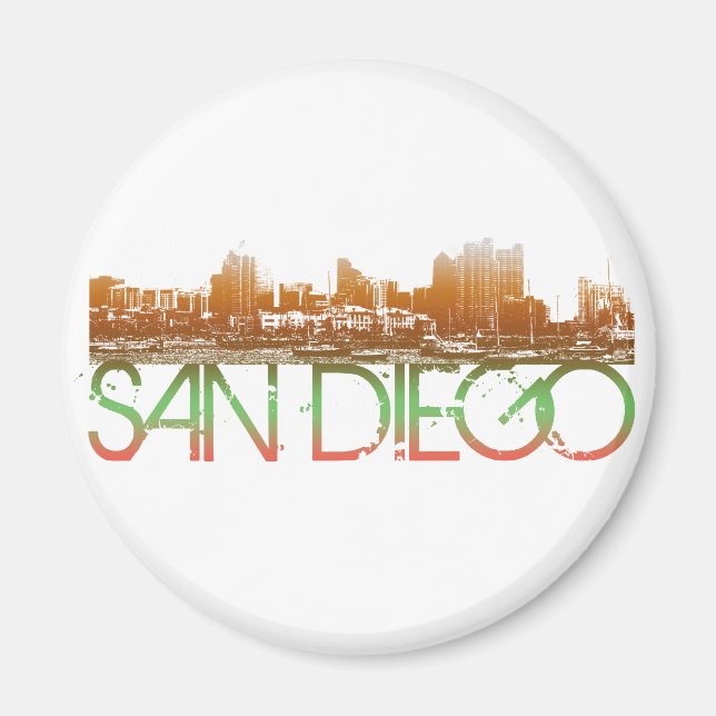 San Diego Skyline Design Magnet (Framsidan)