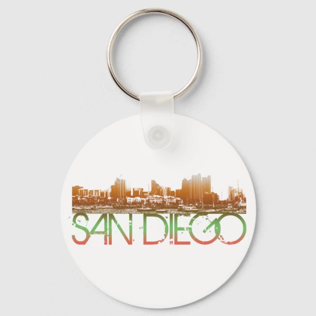 San Diego Skyline Design Nyckelring (Framsida)