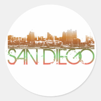 San Diego Skyline Design Runt Klistermärke