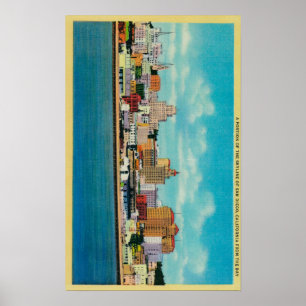 San Diego Skyline från BaySan Diego, CA Poster