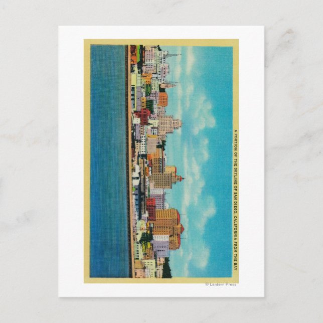 San Diego Skyline från BaySan Diego, CA Vykort (Framsida)