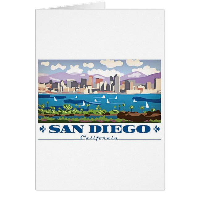 San Diego Skyline Hälsningskort (Framsidan)