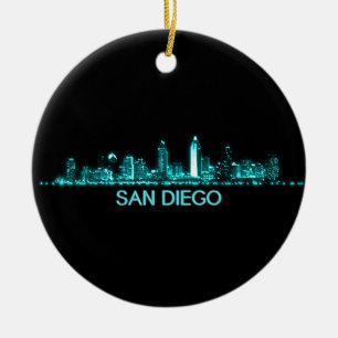 San Diego Skyline Julgransprydnad Keramik