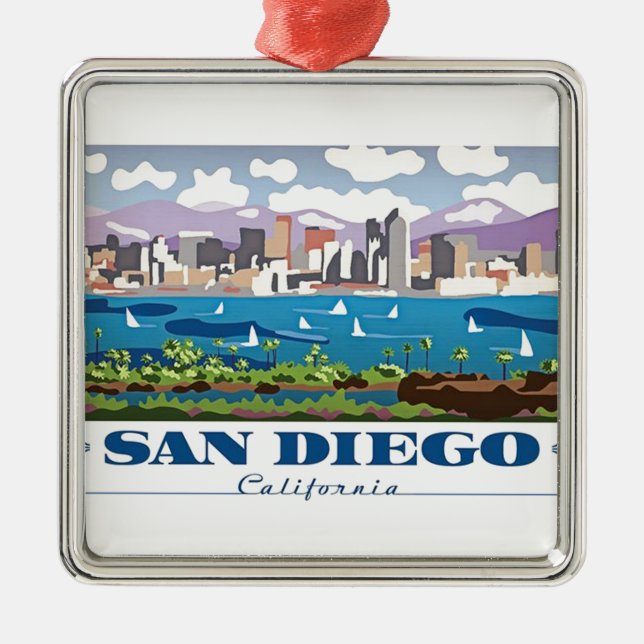 San Diego Skyline Julgransprydnad Metall (Framsidan)