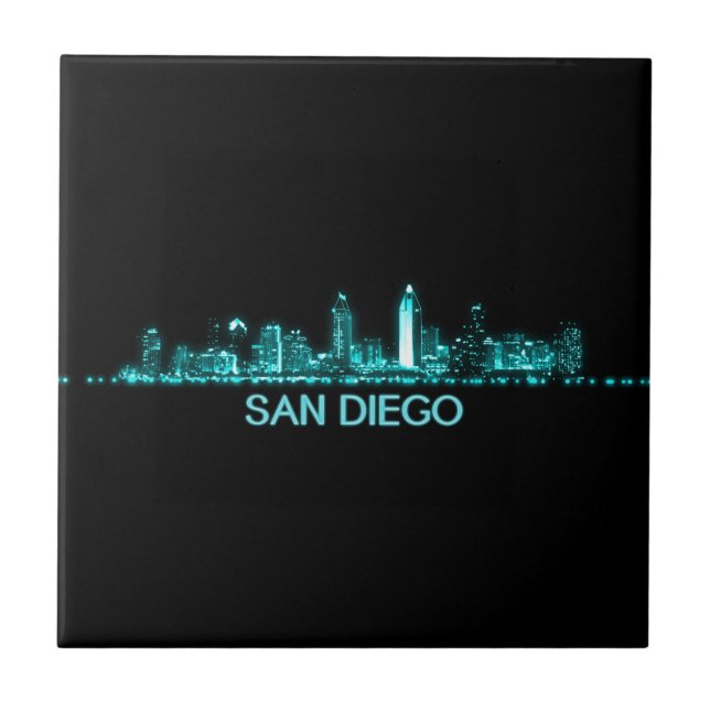 San Diego Skyline Kakelplatta (Framsidan)
