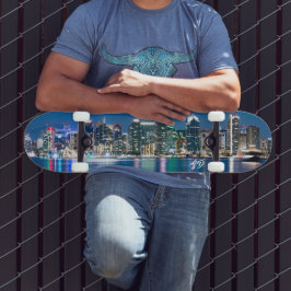 San Diego Skyline Monogrammed Mini Skateboard Bräda 18,5 Cm