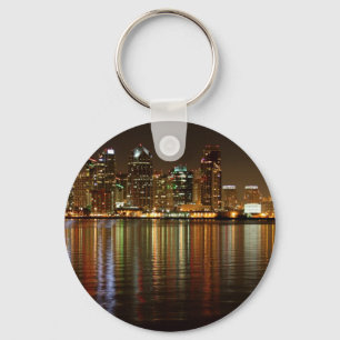 San Diego Skyline Natt Nyckelring