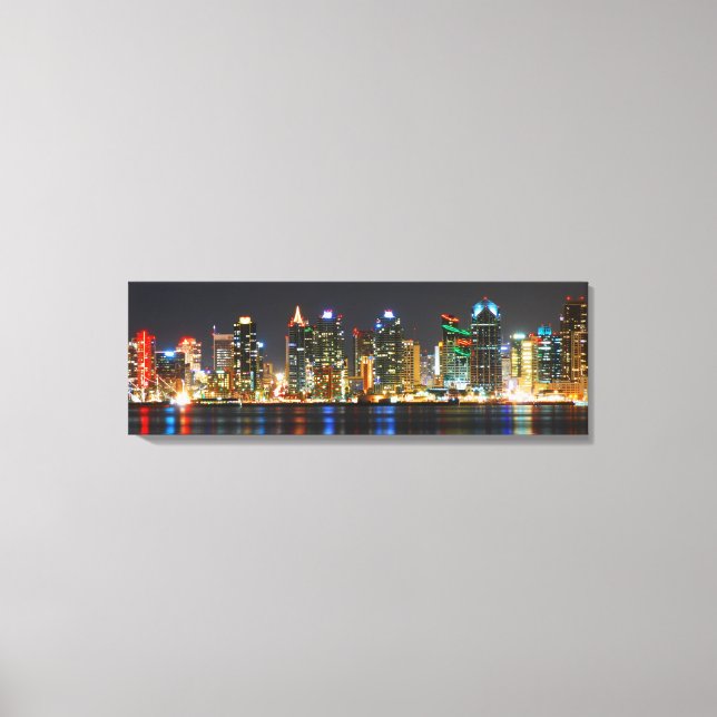 San Diego Skyline @ Night - Kalifornien Canvastryck (Framsida)