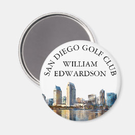 San Diego Skyline Personlig Golfklubb Namn Magnet