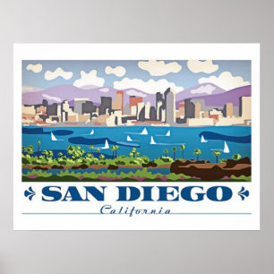 San Diego Skyline Poster