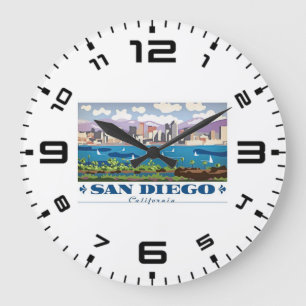San Diego Skyline Stor Klocka