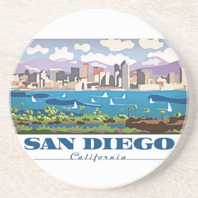 San Diego Skyline Underlägg Sandsten (Framsidan)