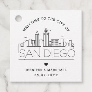 San Diego Skyline   Välkomsthälsoförmån för Bröllo Gåvor Etiketter
