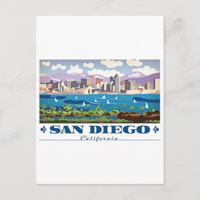San Diego Skyline Vykort (Framsida)