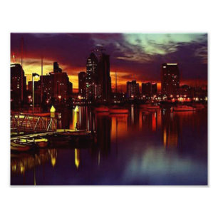 San Diego solnedgånghorisont Fototryck