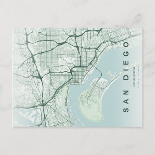 San Diego stads karta Minimal vykort