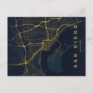 San Diego stads karta Minimal vykort