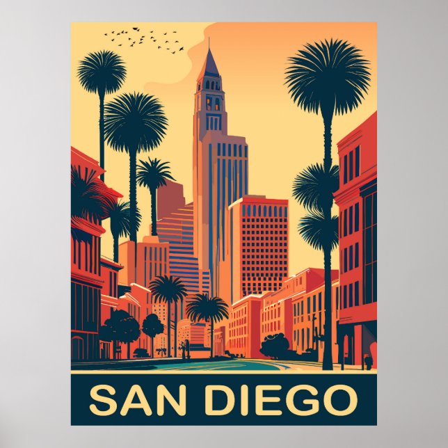San Diego, Stadsgator, Resa Poster (Framsidan)