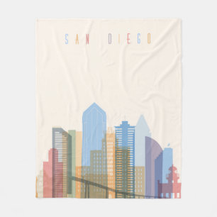 San Diego stadshorisont Fleecefilt