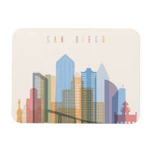 San Diego stadshorisont Magnet