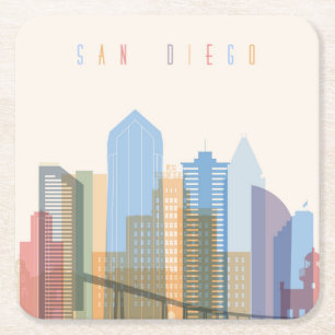 San Diego stadshorisont Underlägg Papper Kvadrat