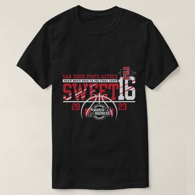 San Diego State Aztecs Sweet 16 2023 Basketball Bl T Shirt (Design framsida)
