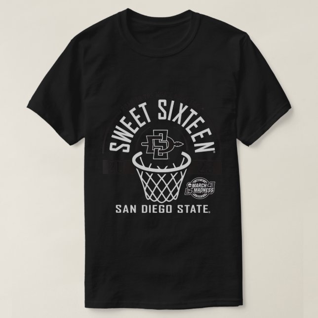 San Diego State Aztecs Sweet 16 2023 Basketball Re T Shirt (Design framsida)