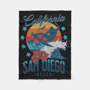 San Diego Strand Kalifornien Surfning Vintage Seme Fleecefilt