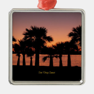 San Diego Sunset - Handflatan Träd Julgransprydnad Metall