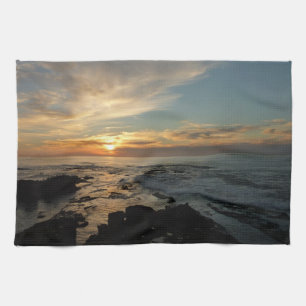 San Diego Sunset I California Sjölandskap Kökshandduk
