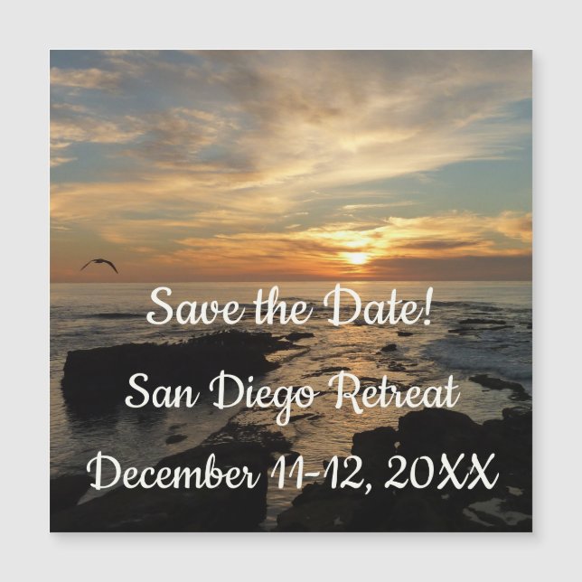 San Diego Sunset I Save Date (Framsida)