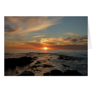 San Diego Sunset II California Sjölandskap Hälsningskort