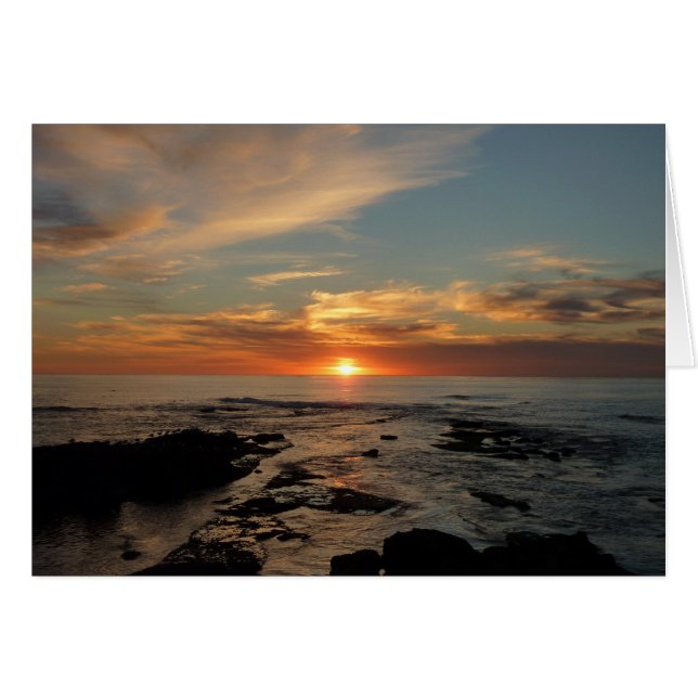 San Diego Sunset II California Sjölandskap Hälsningskort (Framsidan Horizontal)
