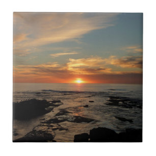 San Diego Sunset II California Sjölandskap Kakelplatta