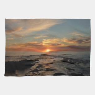 San Diego Sunset II California Sjölandskap Kökshandduk