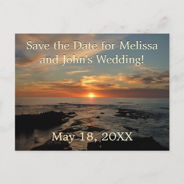 San Diego Sunset II California Sjölandskap Meddelande Vykort (Framsida)